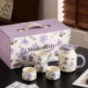 Purple-one teapot with 4 cups