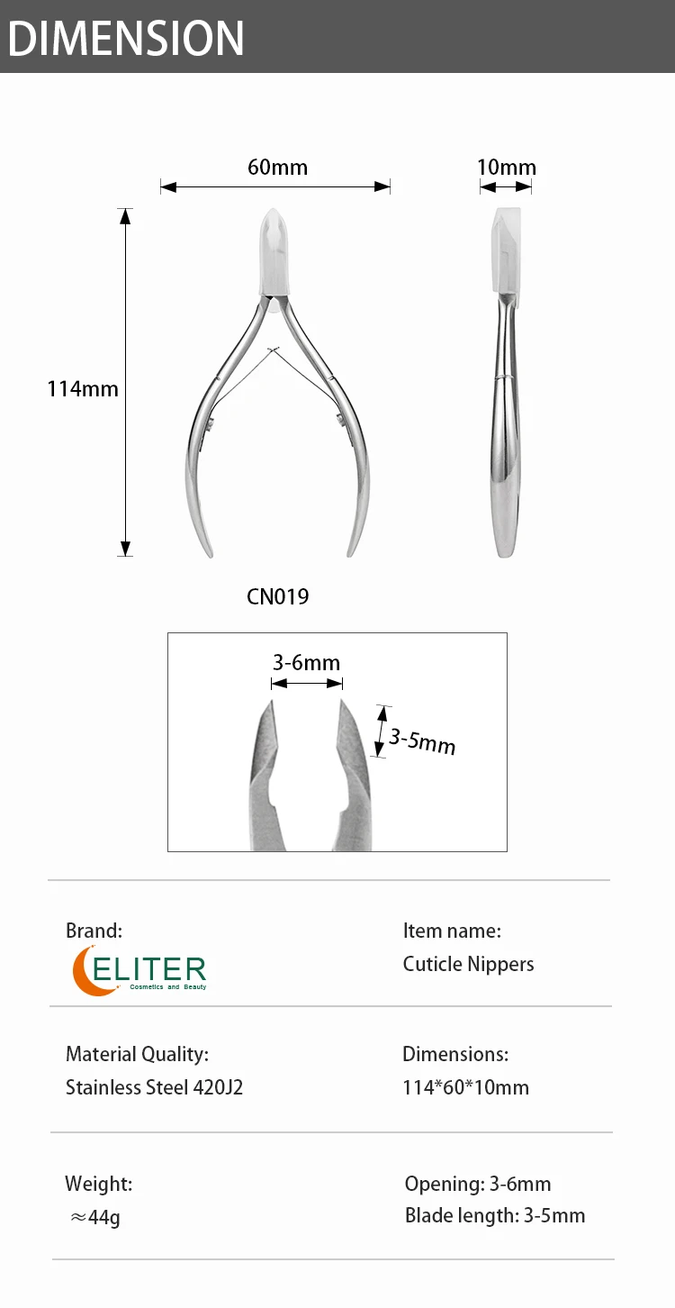 Eliter Hot Sale In Stock Duty Nail And Cuticle Nipper Nail Nippers Kit Low Custom Nail Nipper Sharpening