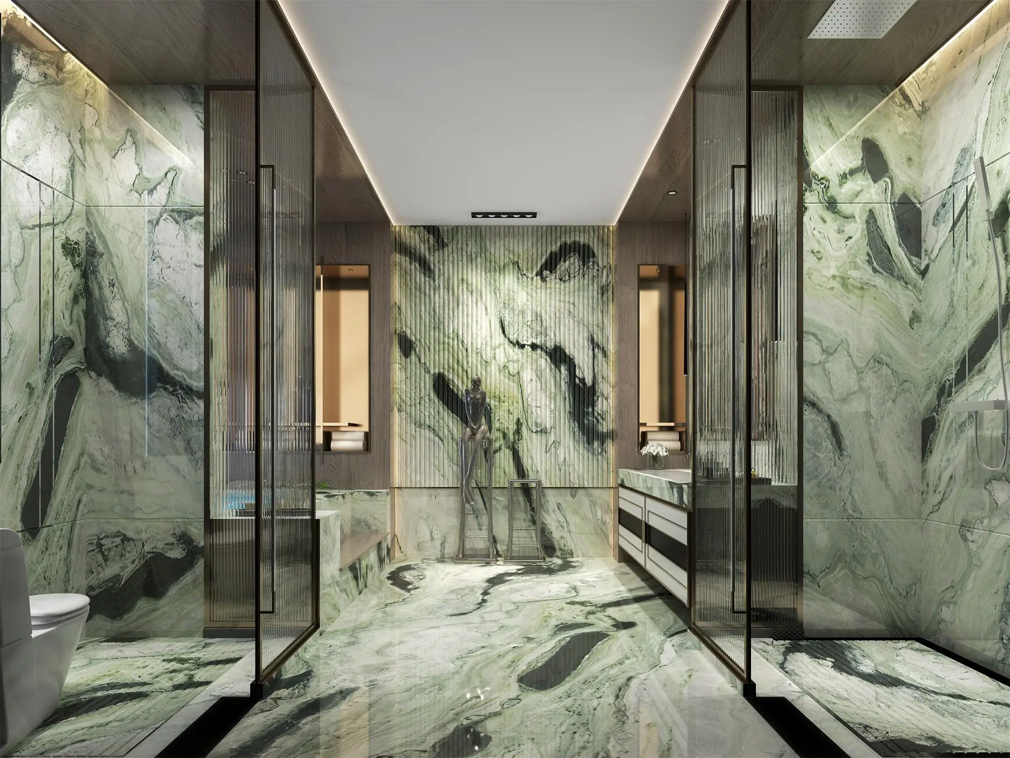 Green Marble for Toilet Wall Cladding Interior Decoration Elevator Lobby Wholesale Price