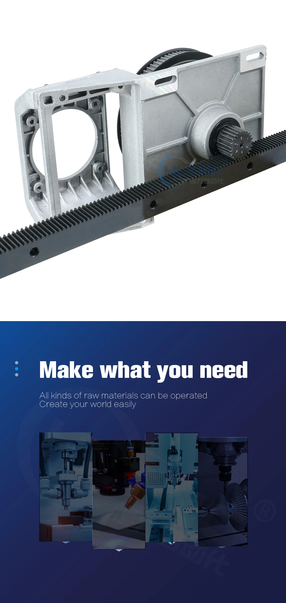 Customized Straight Gear Rack With Mounting Holes 1m/1.5m/2/2.5/3m Any