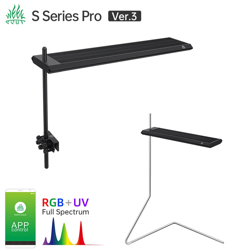 WEEK AQUA S450pro Smart LED Aquarium Lights - RGB Full Spectrum
