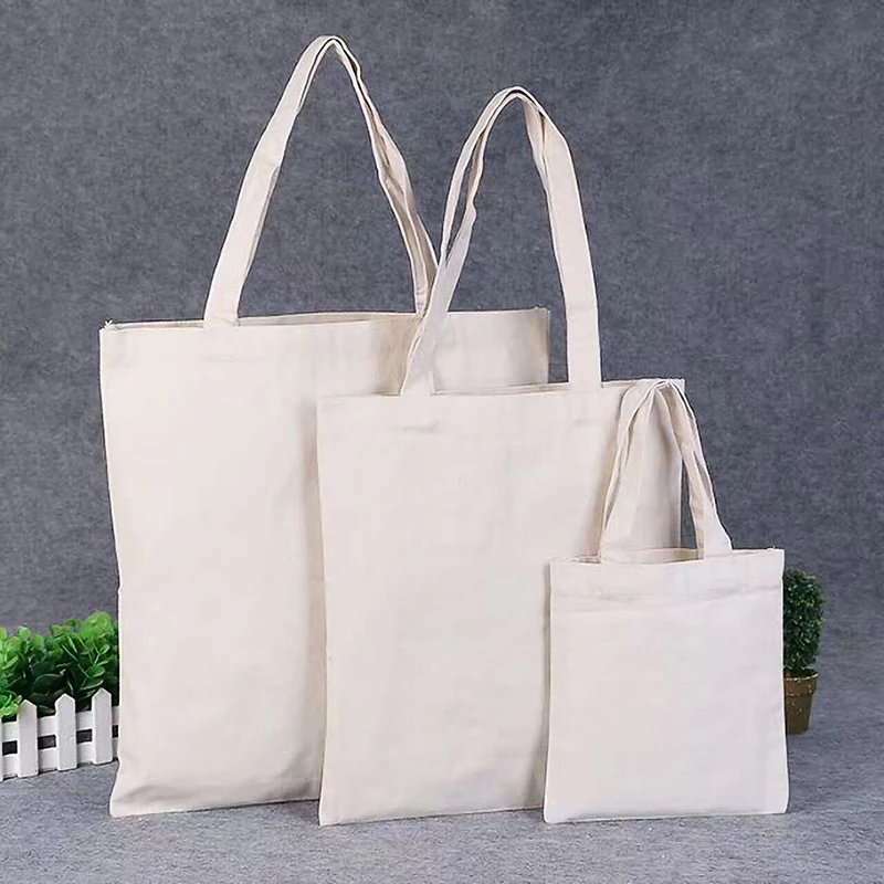 Luxury Canvas Shopping Tote Bags Reusable Foldable Cotton Custom Logo Large Trolley Beach Messenger Waxed Folding Dust Plain