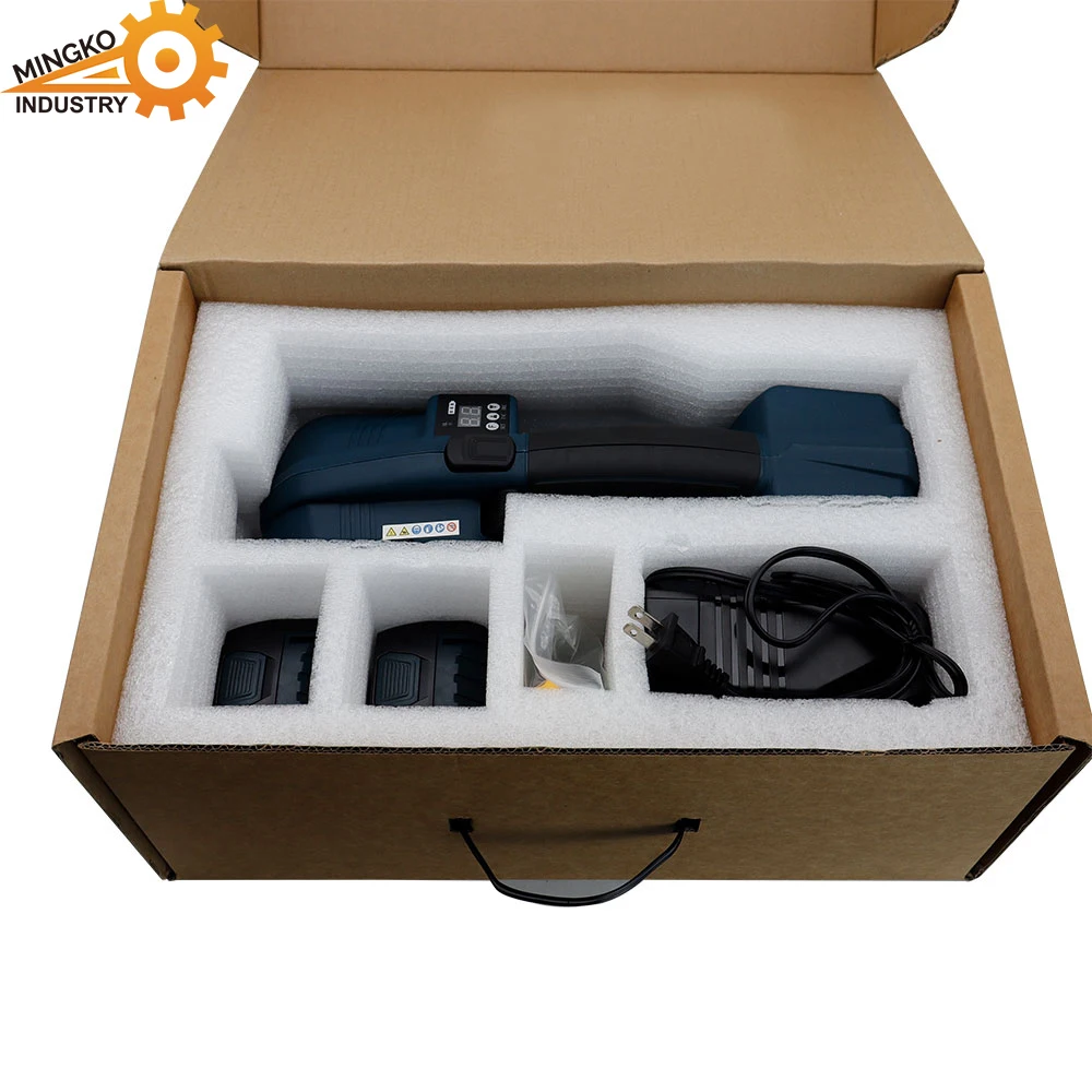 电动电池供电捆扎机床V2 pp带PET塑钢带专用打包机价格