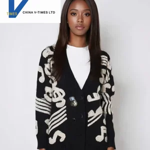 China V-times 2026 Puella Super Stylish Single-Breasted V-Neck Knitted Cardigan Jacket for Autumn Winter Loose Design