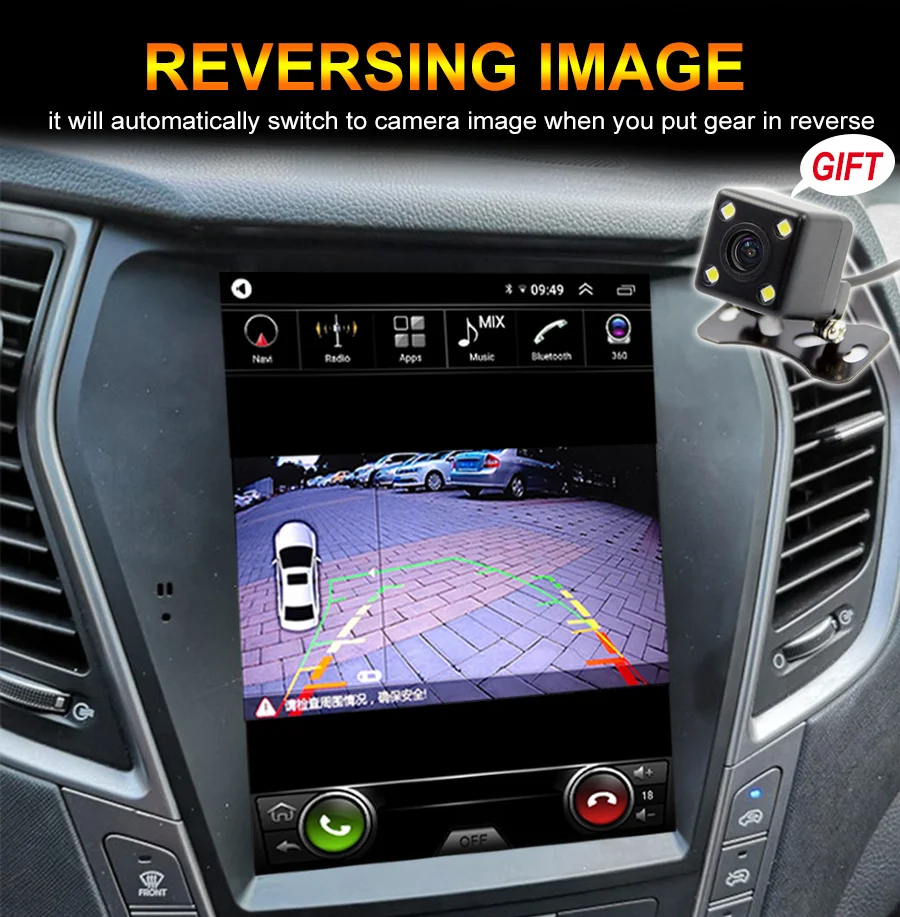 Car Radio Android 13 IPS Screen for Hyundai Santa Fe Sport 2013 IX45 2015 2016 2017 GPS Navigation Multimedia Player CarPlay