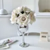 Ivory white 5-flower silver goblet