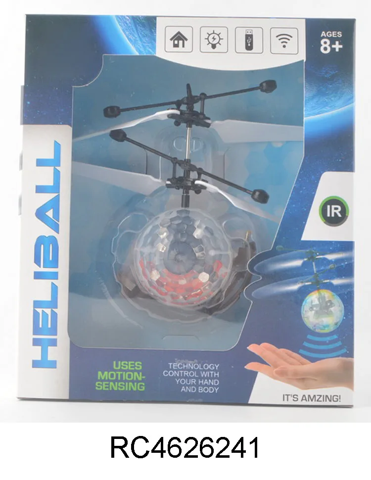 Infrared Inductive Floating Led Crystal Magic Rc Flying Ball Helicopter Toy Electric Plastic Window Box Transparent Zino CN;GUA