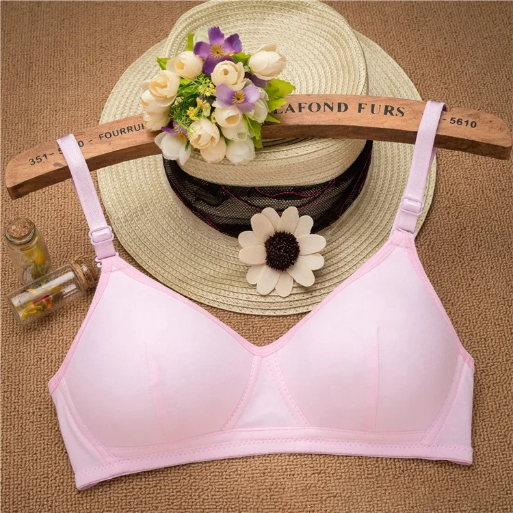 Summer Latest Design Wireless High Student Cotton Comfortable Bras Bra and Underwear Girl Underwear and Bra