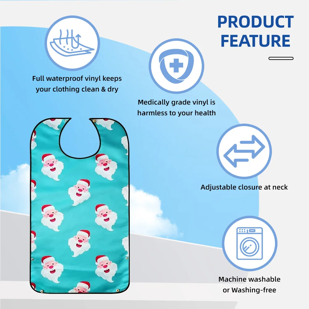 Wholesale Washable Printing Elderly Women Men Adult Bib Reusable Water - product detail 4