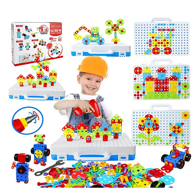 Juego De Taladro Eléctrico Con 3 Brocas Para Mosaicos – Juguete Educativo Creativo Para Niños Desde 3 Años (Pilas AA No Incluidas)