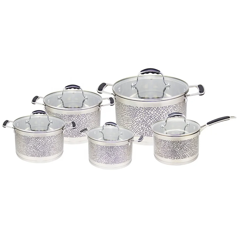 Free Shipping Nonstick Soup Stock Pot Die Cast Stainless Steel Pot Cookware Set with Nylon Handle