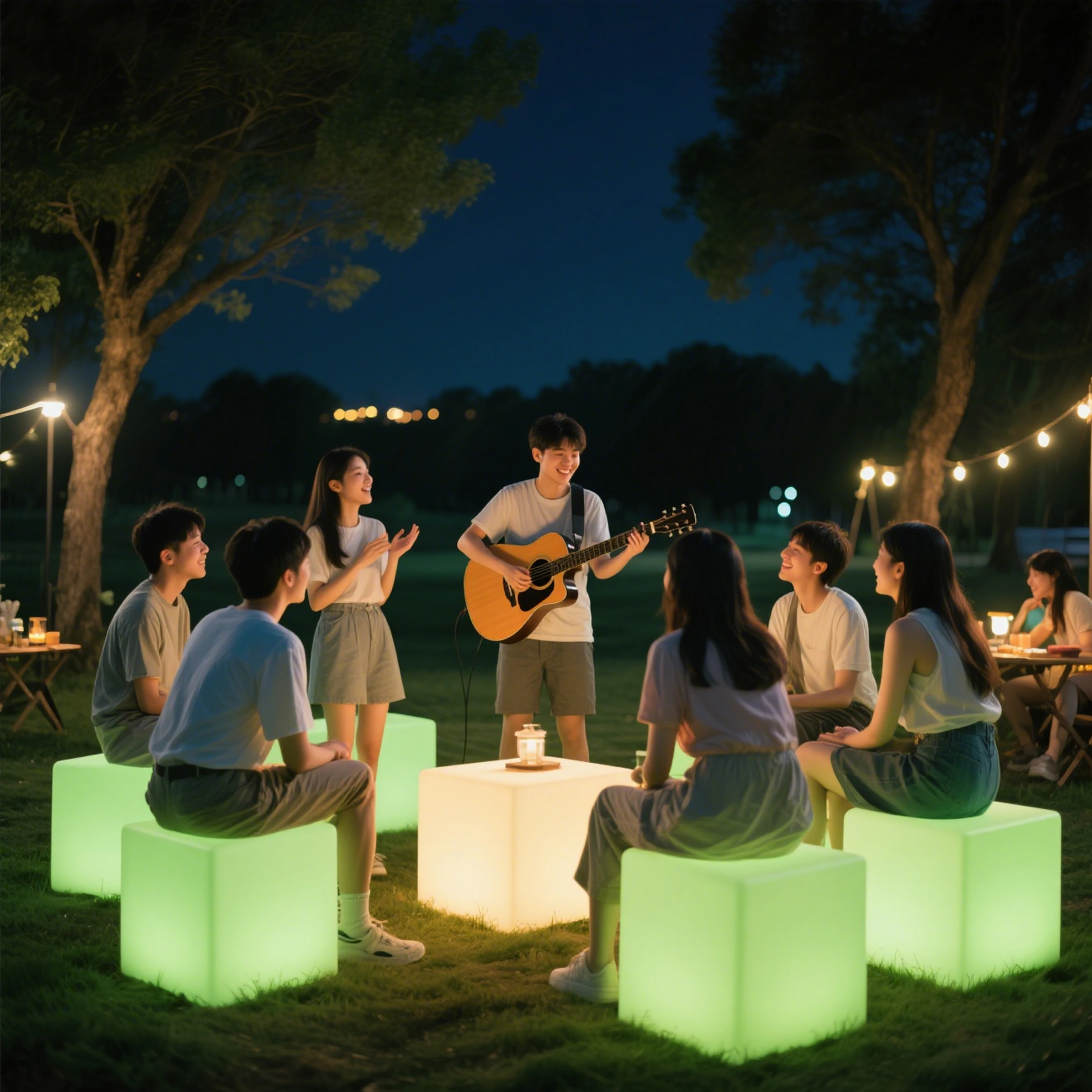 Garden LED Cube RGB Color Changing LED Cube Light Block Seat Luminous LED Light Cube