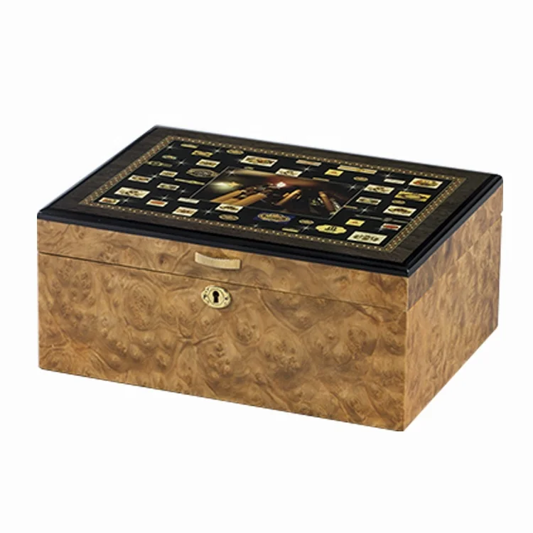 luxury wooden mahogany humidor gift packaging  storage cigar box