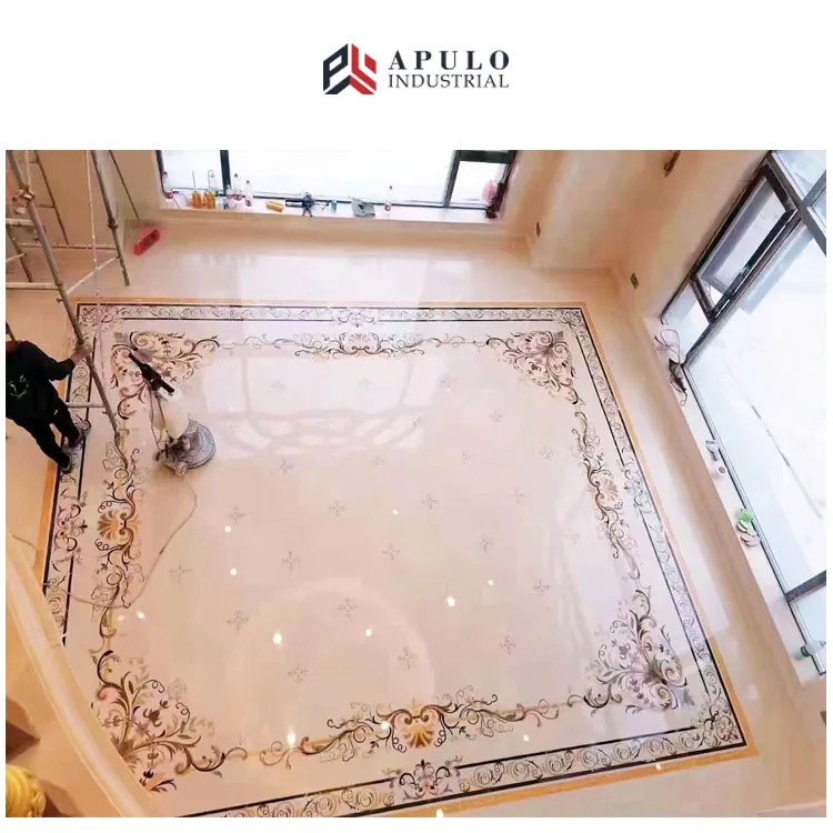 High Quality Polished Stone Mosaic Patterns Waterjet Lobby Flooring Design Marble Flower Water Jet Medallion for Luxury Hotel