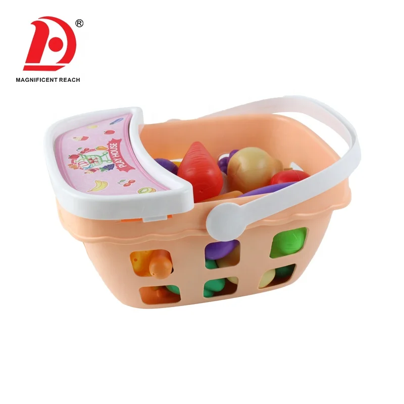 
 HUADA 2019 девочки ролевые игры Пластиковые Мультяшные тележки детские игрушки продуктовые тележки с фруктами  