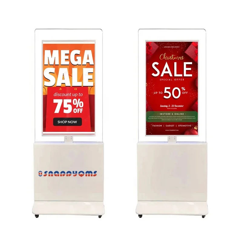 Android 55 43 Inch Floor Standing Totem Screen Vertical Double Side Retail Store Shopping Mall Wayfinding Medical Treatment