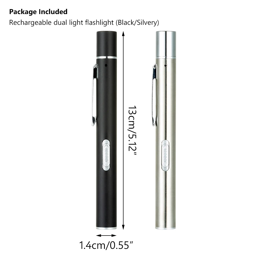 Lampe De Poche LED Rechargeable USB – Style Stylo – Poche Infirmerie – Étanche Et Portable
