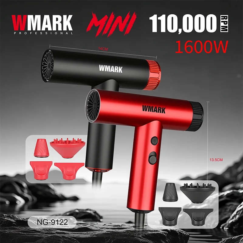 WMARK NG-9122 US Mini High Speed Hair Dryer 1600W Zinc Alloy