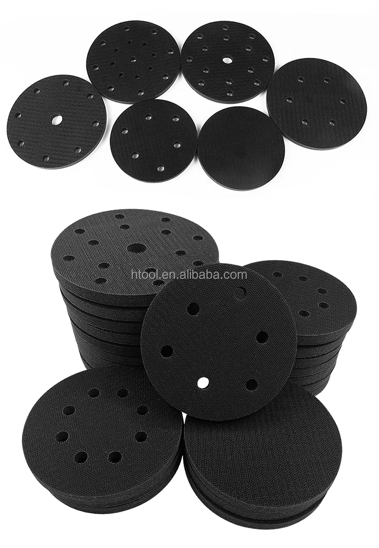 Factory 6 Inch 6 Holes Sponge Cushion Interface Buffer Backing Pad For Adhesive Sanding Disc Pad