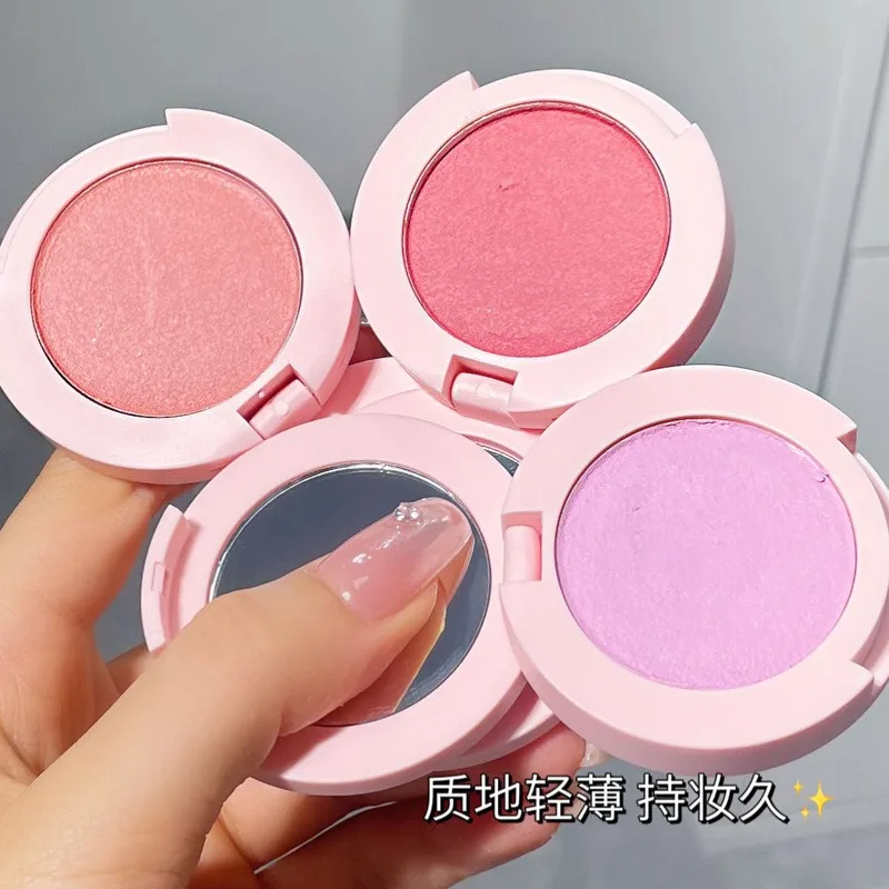 HERORANGE Soft Mist Blush with Mirror Mousse Blush Cream Natural Tender Matte Face Expanding Color Cute Blusher 6 Colors