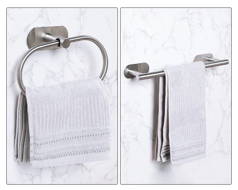 304 stainless steel bathroom pendant set towel rack free punching toilet paper rack manufacture