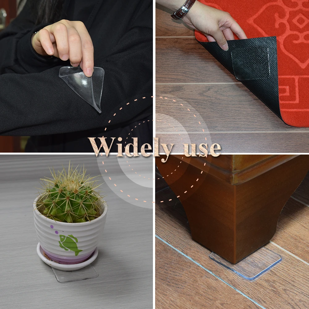 PU Transparent square Sticky Anywhere Car Home Reusable Strong Adhesion Adhesive Gel Pad Silicone Sheet  Anti slip Mat