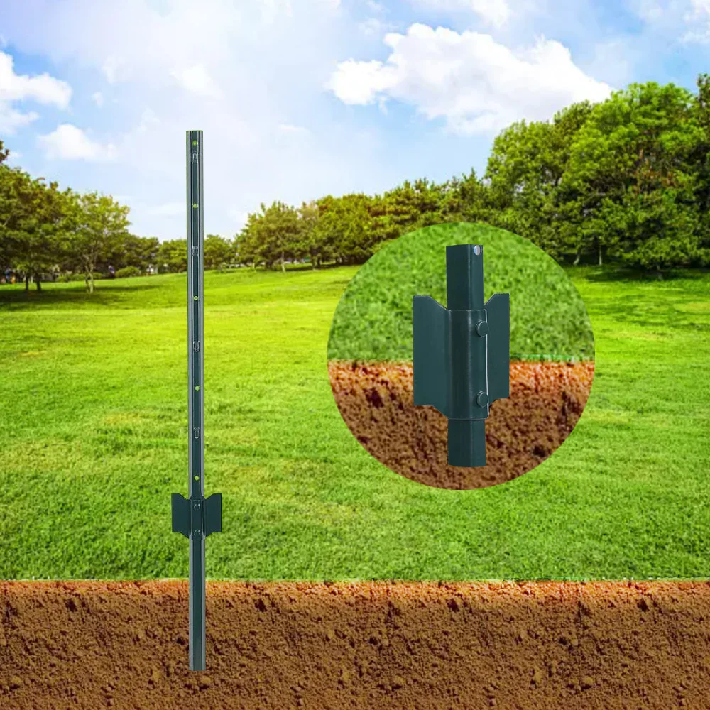 Green Steel Fence U Post With Anchor Plate Upost Steel Uposts Buy