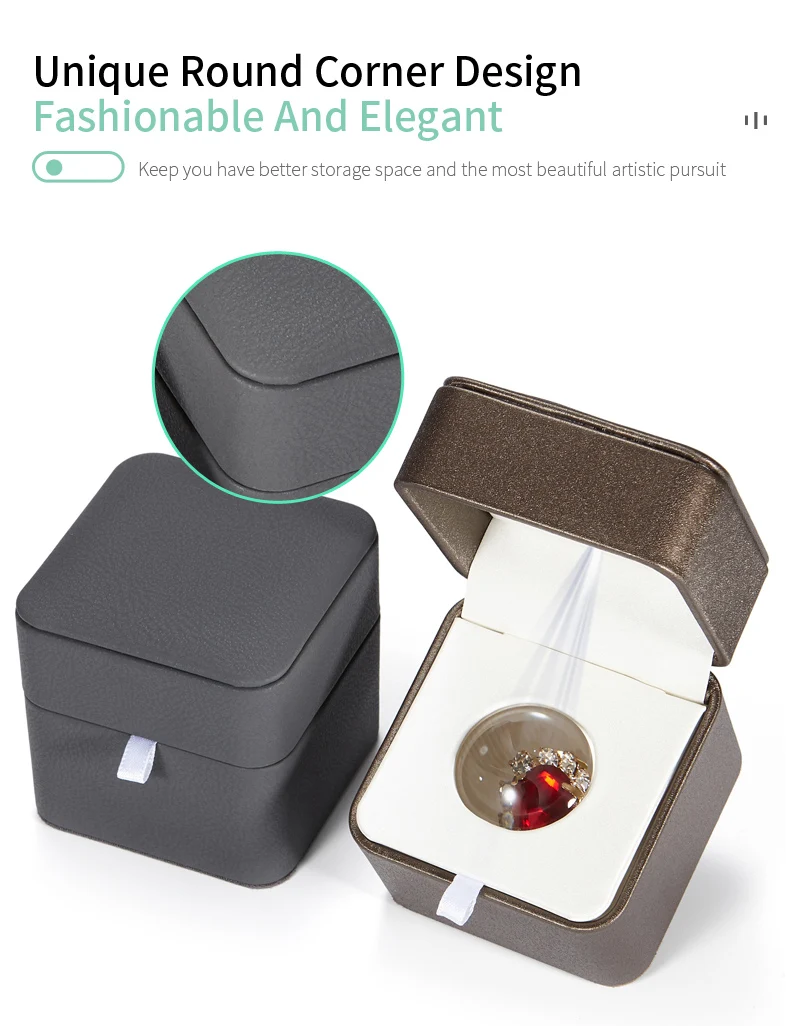 Ring Box Unique Diamond Ring Box With Led Light Custom Logo Plastic