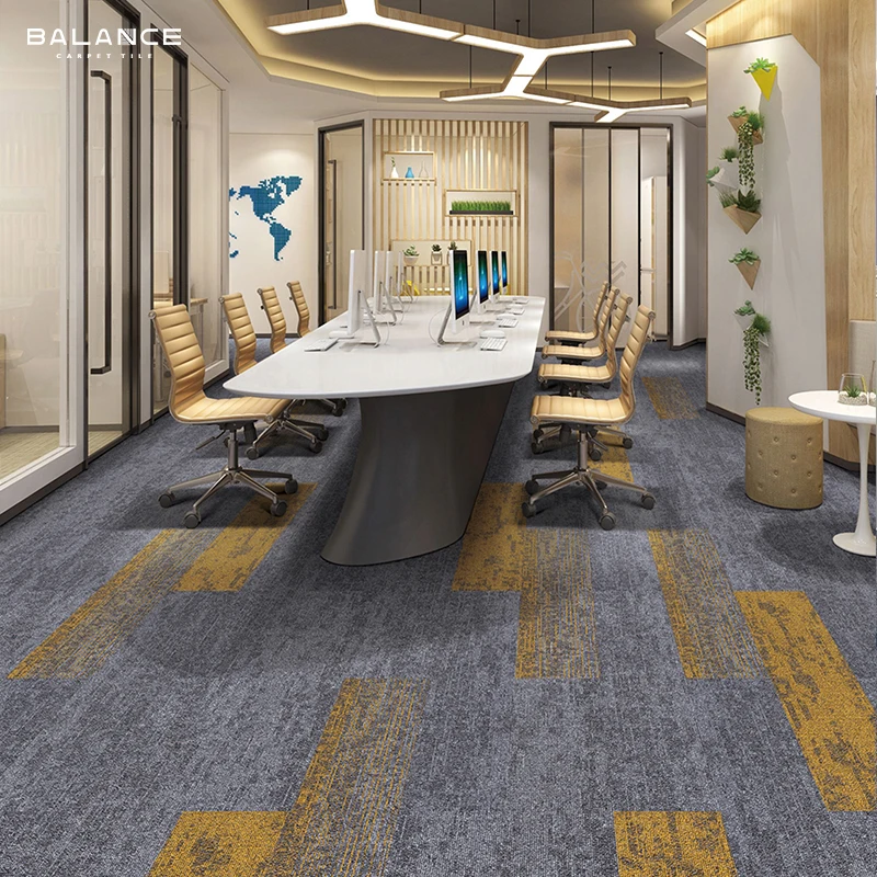 Comercial Use Carpet Tiles 25x100 Bitumen Backing Fireproof Office