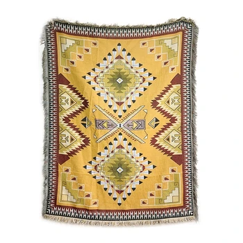 Manufacturer cotton woven throw blanket vintage style Native throw rugs for home decor