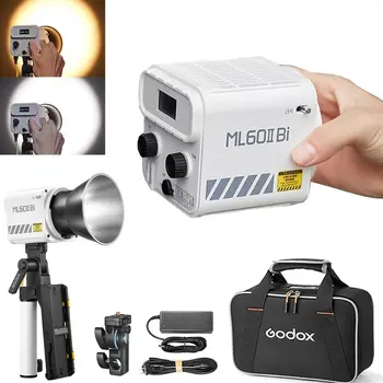 Godox ML60II Bi Portable LED Video Light 2800K-6500K Bi-Color Handheld Photography Light Godox ML60ii