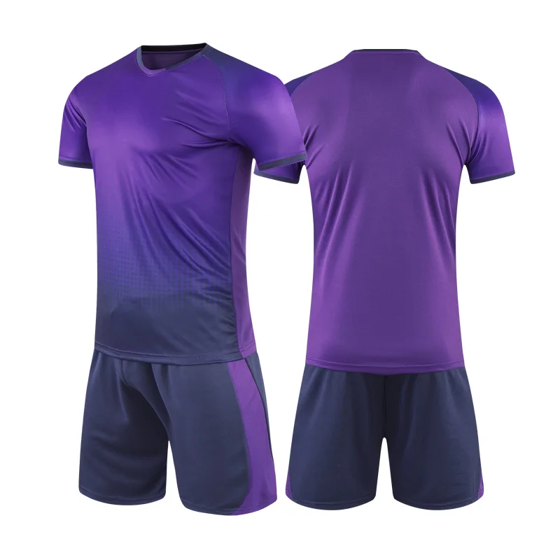 Custom Black Purple Sublimation Soccer Uniform Jersey