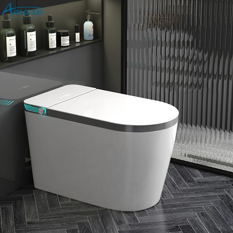 Modern new design wc intelligent inodoro toilet bowl bathroom ceramic floor mounted one piece toilet automatic smart commode