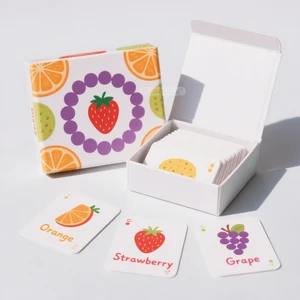 Luxury Customized Brand Children'S Learning Educational Vocabulary Fruit Cognition Sight Words Flash Cards
