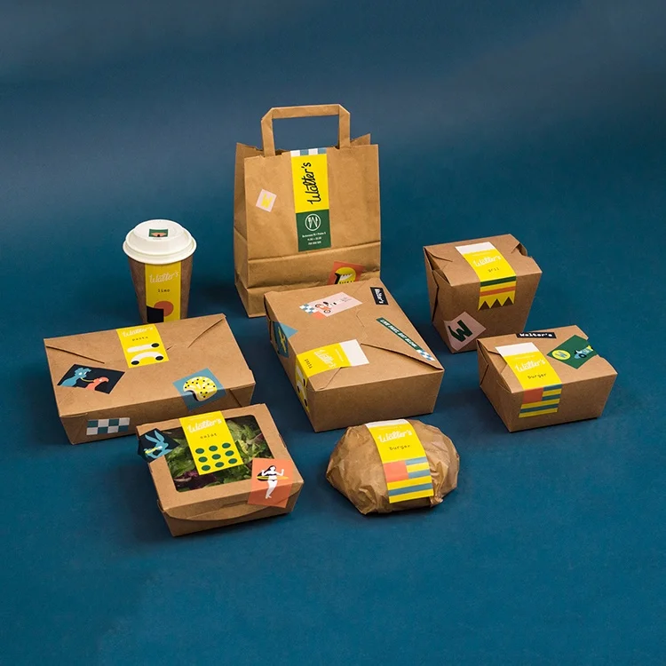 Custom Take Away Biodegradable Disposable Lunch Food Kraft Paper Noodl –  Fastfoodpak