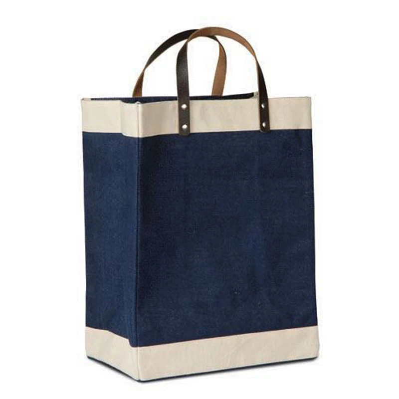 Eco-friendly Jute Tote Bag With Cotton Accents And Leather Handles ...