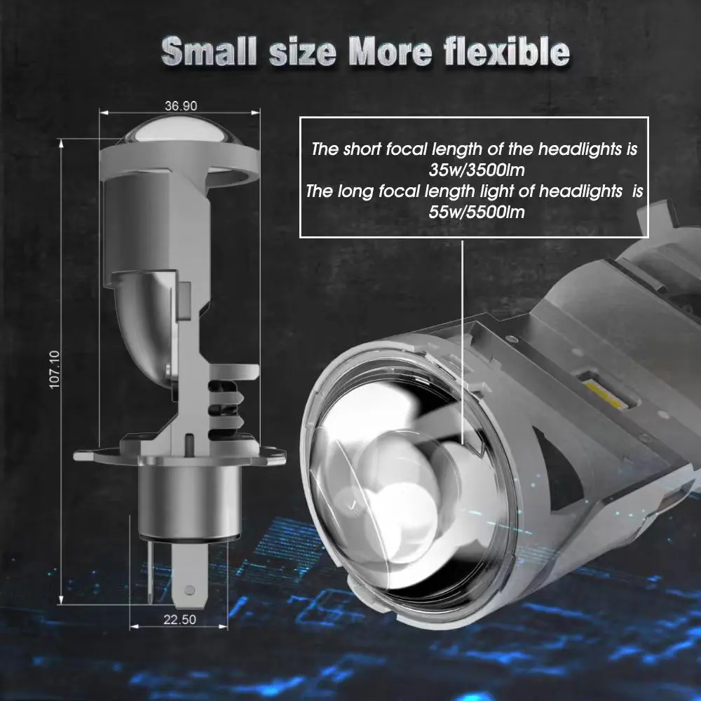 New Style F40B LED Projector Lens Headlight H4 Mini Lens Wireless Led Headlight Bulb Auto Lighting Systems