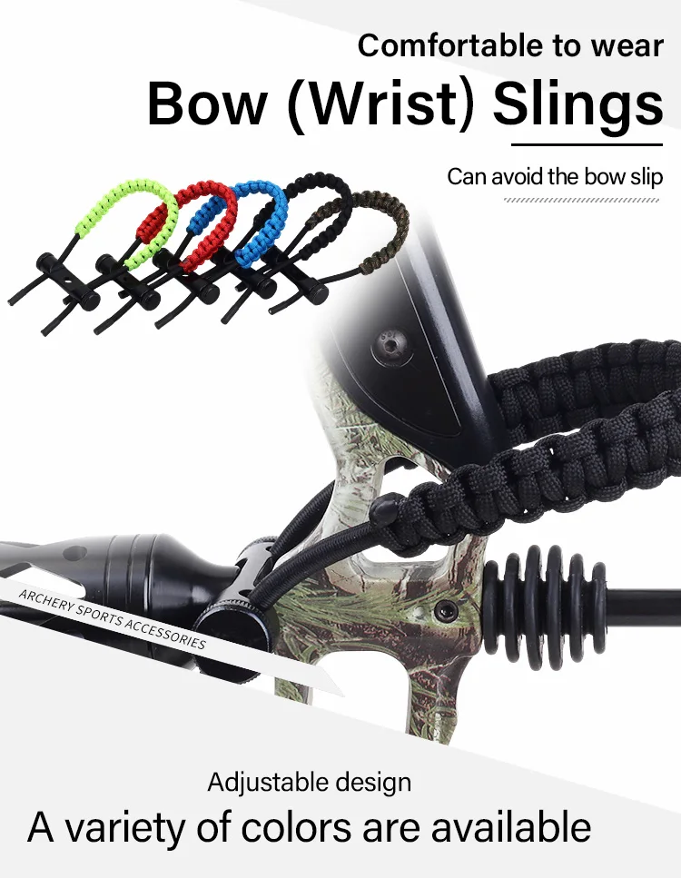 Spg Archery Bow Wrist Sling Compound Bows Hunting Nylon Wrist Strap