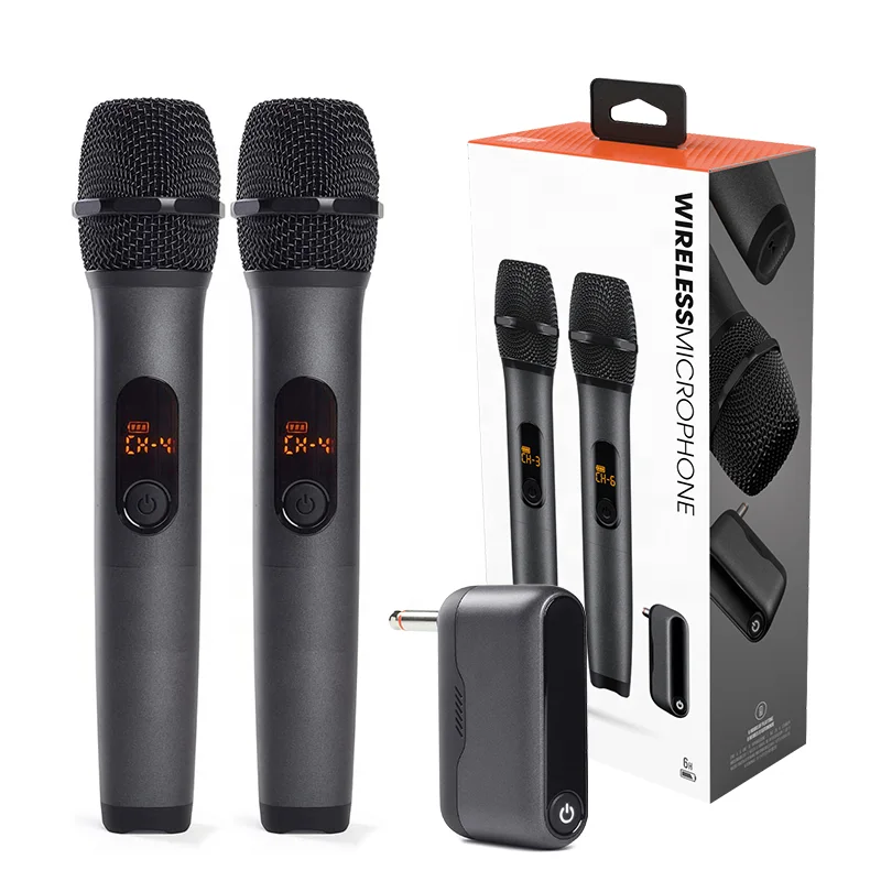 J301 Wireless Two Microphone System with Dual-Channel Receiver J 301JBL Noise Cancel Rechargeable UHF Karaoke Mic for Stage Sing