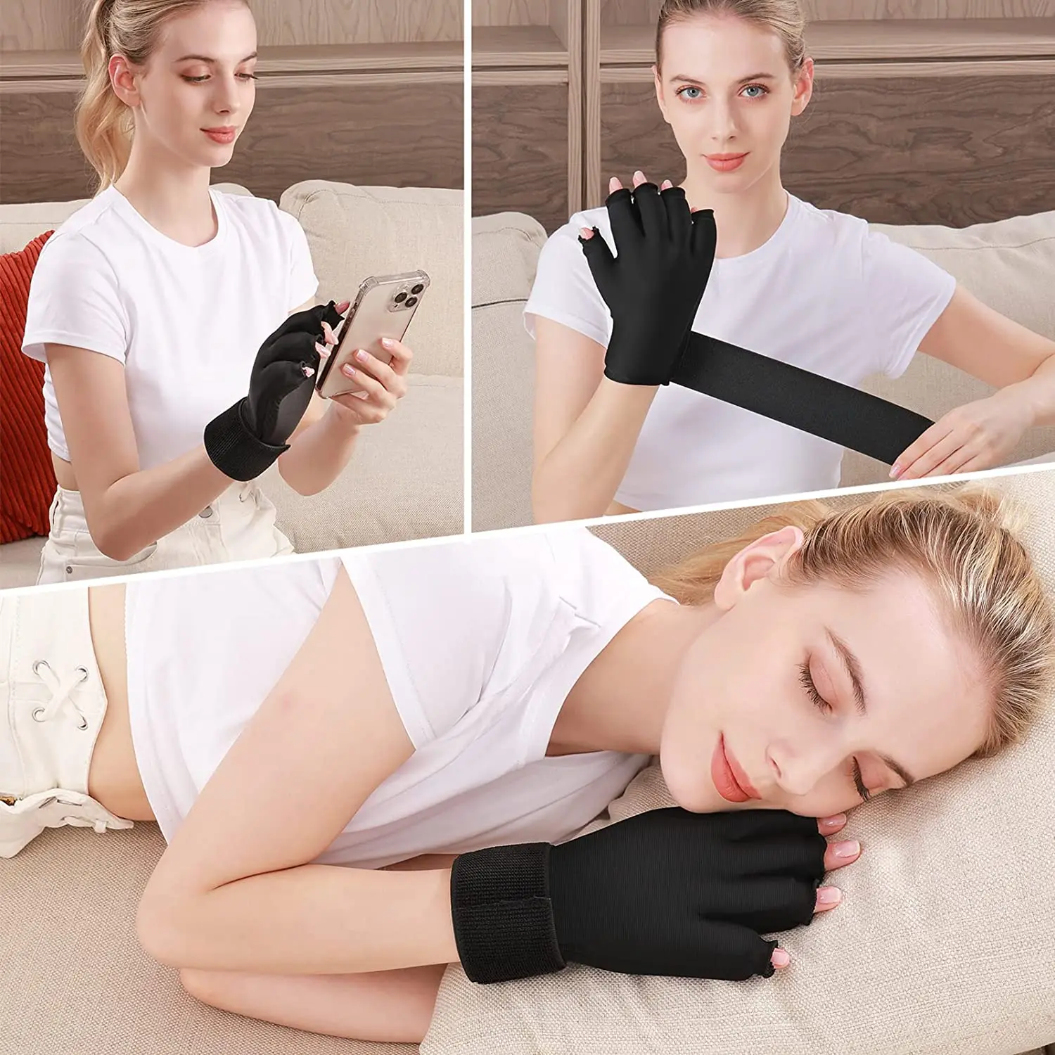 Bellewins Reusable Cold Therapy Finger Compression Hand Neuropathy Relief Ice Pack Gloves for Hand