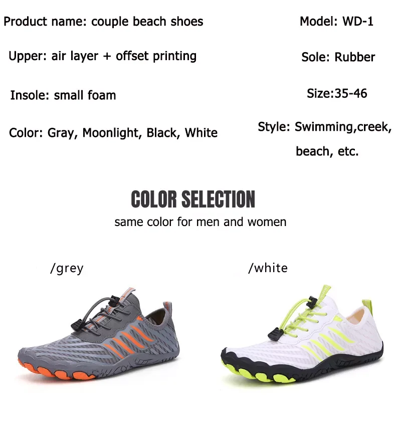 Free Sample Lightweight Outdoor Leisure Water Shoes Quick Dry Wading