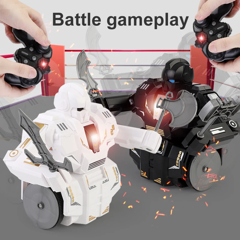 360 Degree Rotate Battle Game Rc Toy Remote Control Boxing Fire Fighting Robot
