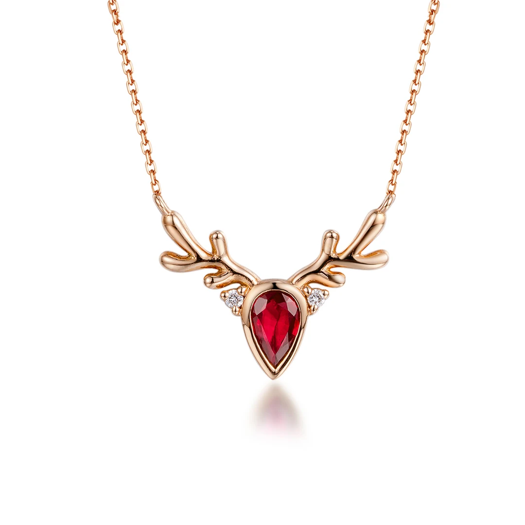 deer ruby necklace