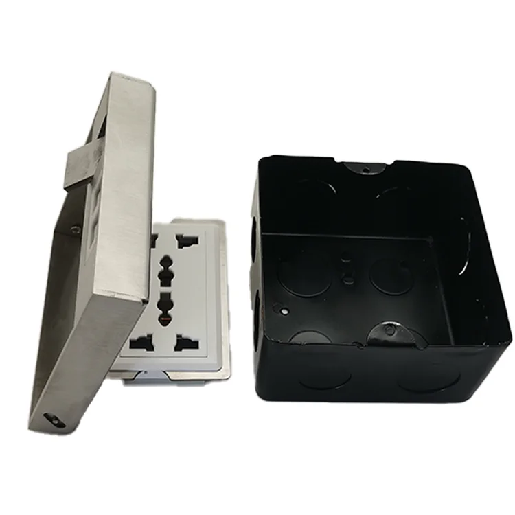 Stainless Steel Sliver Invisible Floor Socket Electric Power Socket Outlet Hidden Design Floor Socket