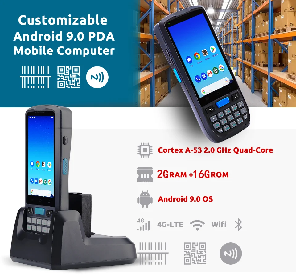 Rugged Handheld Terminal With Uhf Rfid Usb Scanner 2d Coding Inventory