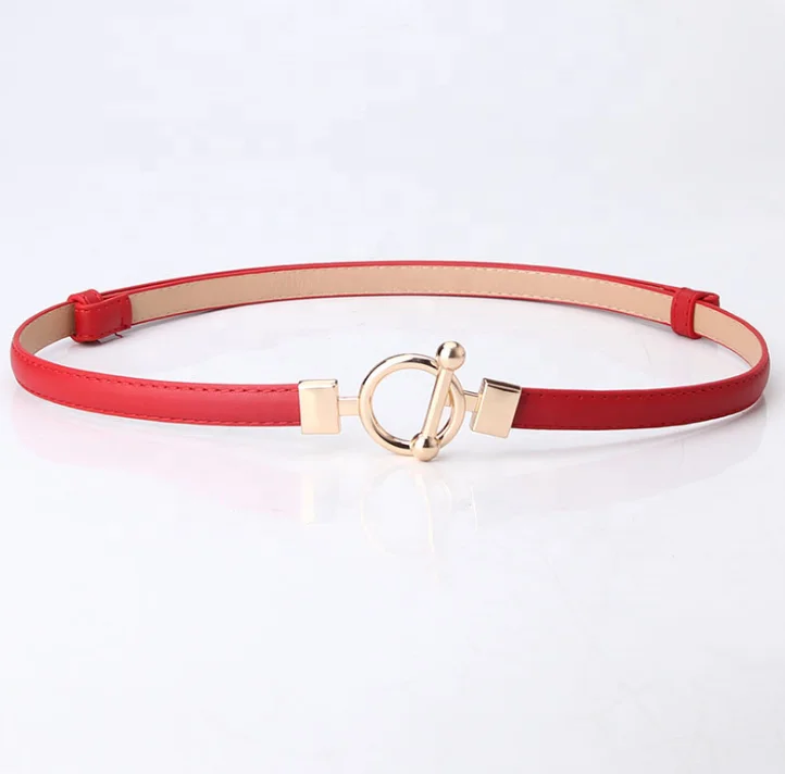 Распродажа полностью регулируемый однотонный простой дизайн тонкий пояс из искусственной кожи с золотой пряжкой шикарным дизайном