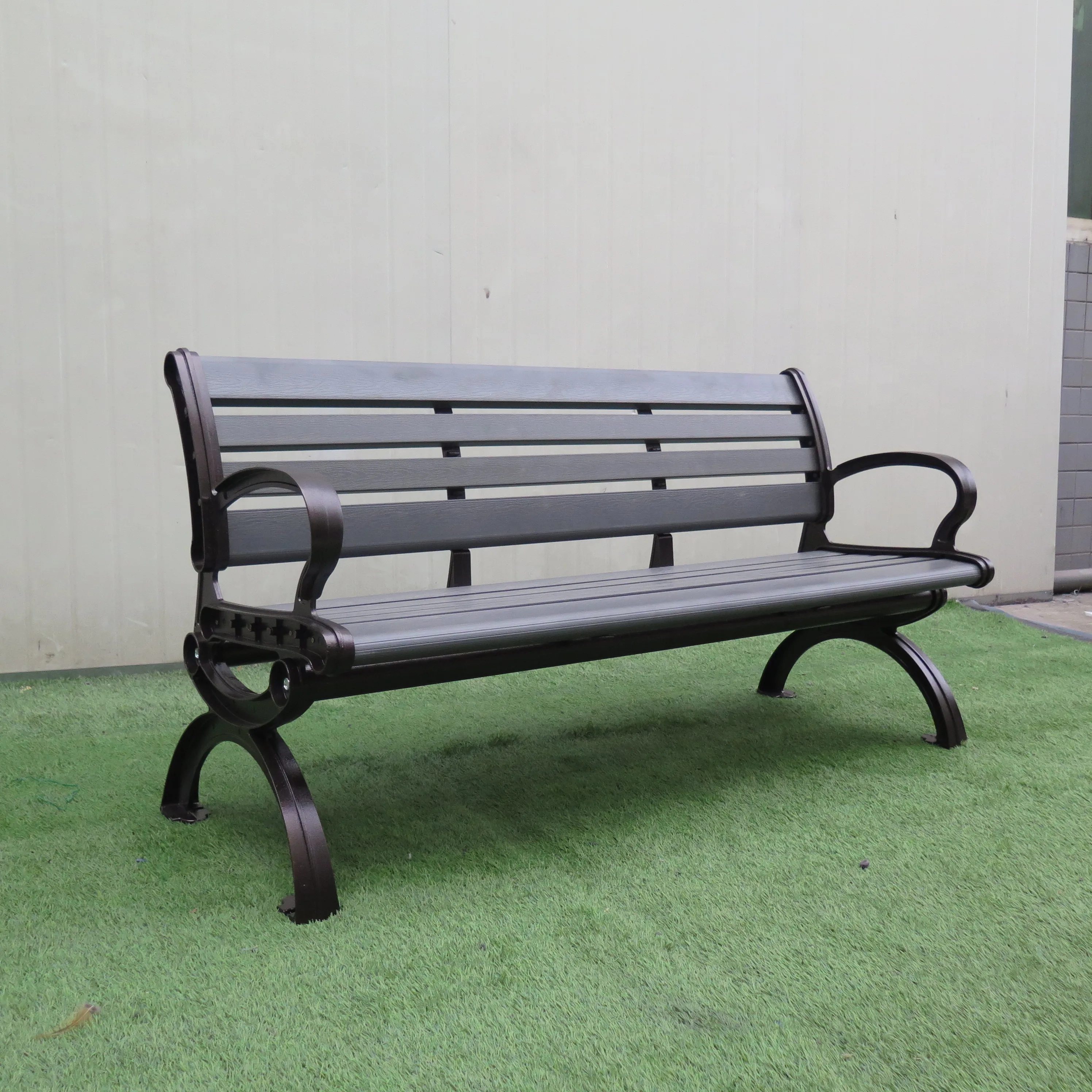 Patio Wooden Metal Bench with Backrest Wood Slats for Cast Iron Bench Supplier