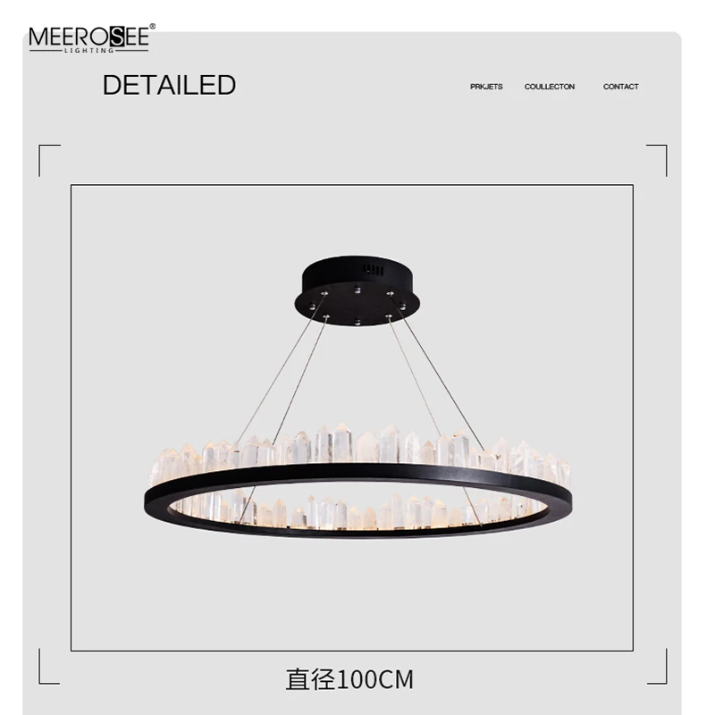 MEEROSEE chandelier lamp pendant light Round Lamparas De Techo Black Ring Pendant Light MD86763