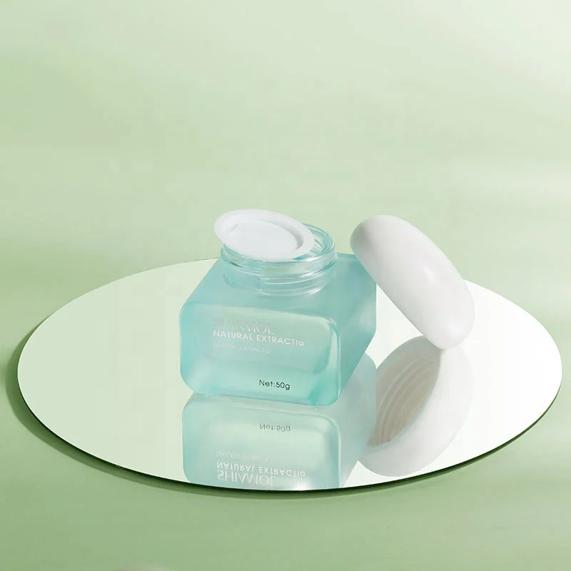 New Design 30ml 50ml 100ml 120ml Custom Cosmetics Skincare Packaging Set 30g 50g Green Glass Face Cream Container with Lids