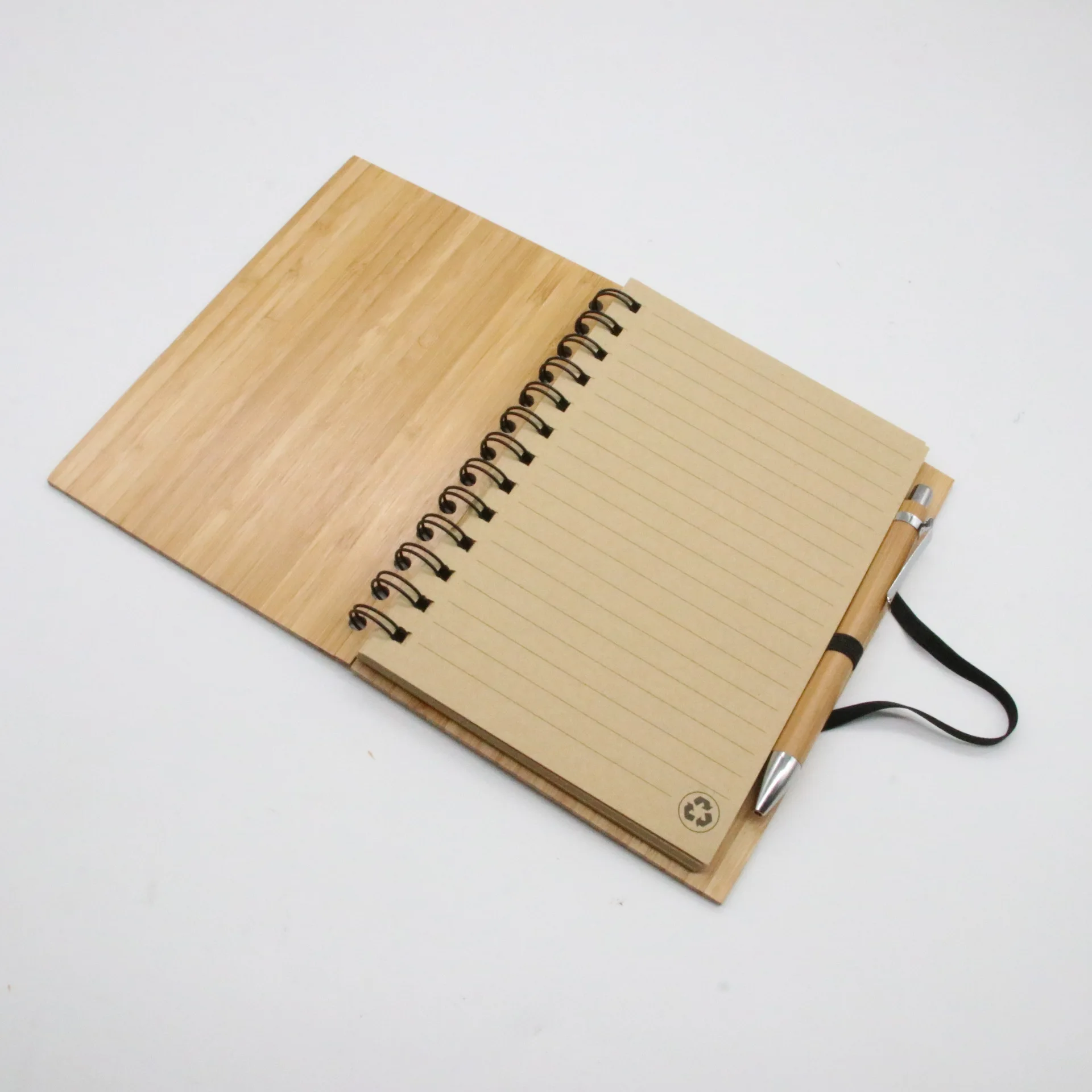 Party Favor of Choice OEM Logo 70 Sheets Notebook Recycled Paper Gift Set Cover Bamboo Notebook